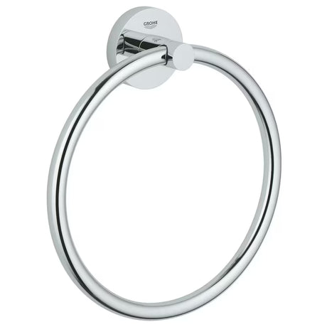 Kromiran obroč za brisačo Grohe Essentials s skritim pritrjevanjem in površino Grohe StarLight
