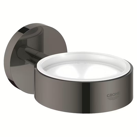 Kovinski držalo Grohe Essentials pro za milnik brez kozarca v barvi hard graphite s skritim pritrjevanjem