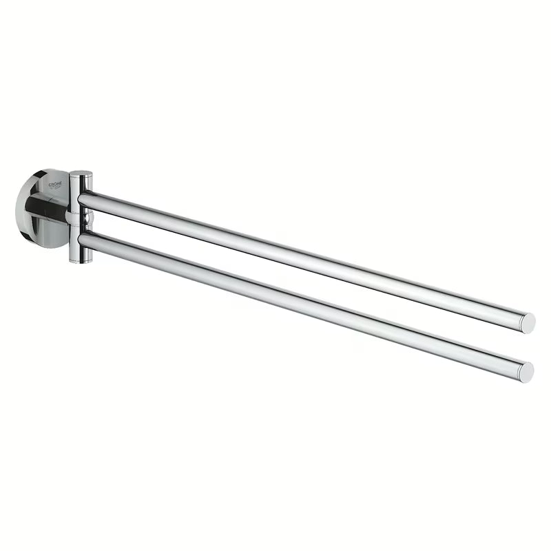 Kromiran držalo za brisače Grohe Essentials z dvema vrtljivima ročajema in skritim pritrjevanjem