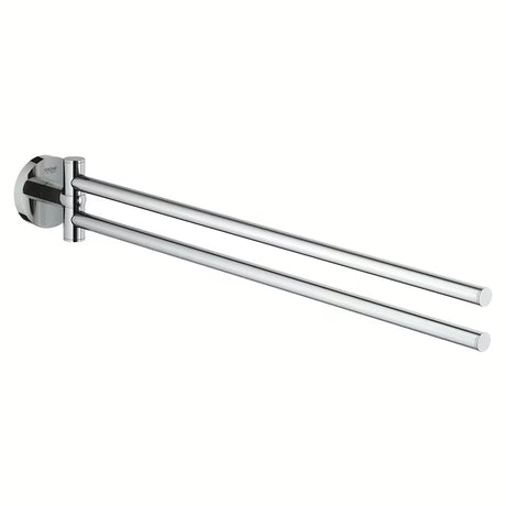 Kromiran držalo za brisače Grohe Essentials z dvema vrtljivima ročajema in skritim pritrjevanjem
