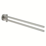 Držalo za Brisače Grohe Essentials z dvema vrtljivima ročajema v mat izvedbi supersteel