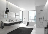 Dozirnik za Milo Grohe Essentials brez držala s stekleno posodico in površino Grohe StarLight v izvedbi hard graphite.