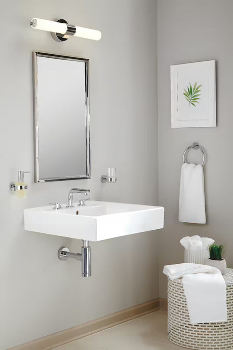 Kromiran držalo za kozarec Grohe Essentials vključno s kozarcem s skritim pritrjevanjem