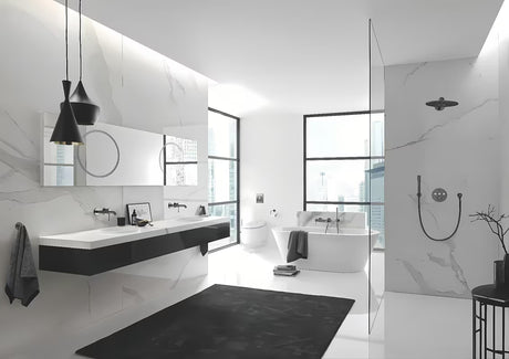 Držalo za toaletni Papir Grohe Essentials v izvedbi Brushed Hard Graphite s skritim pritrjevanjem
