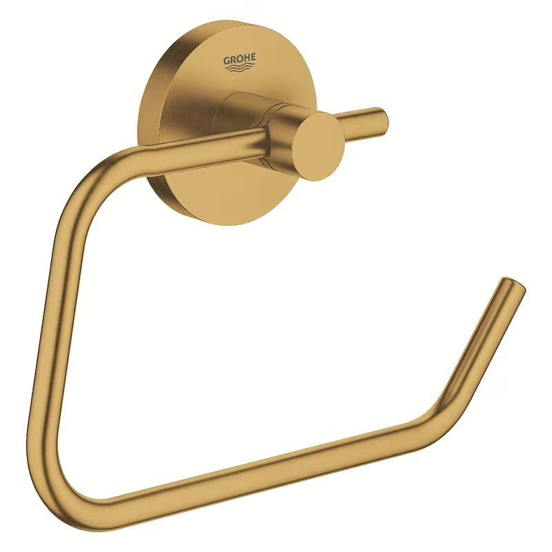 Držalo za toaletni Papir Grohe Essentials brez pokrova v izvedbi Brushed Cool Sunrise s skritim pritrjevanjem.