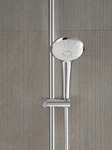 Ročna prha Grohe Euphoria 110 Massage v krom izvedbi z belim diskom prhe in tremi vrstami curka.