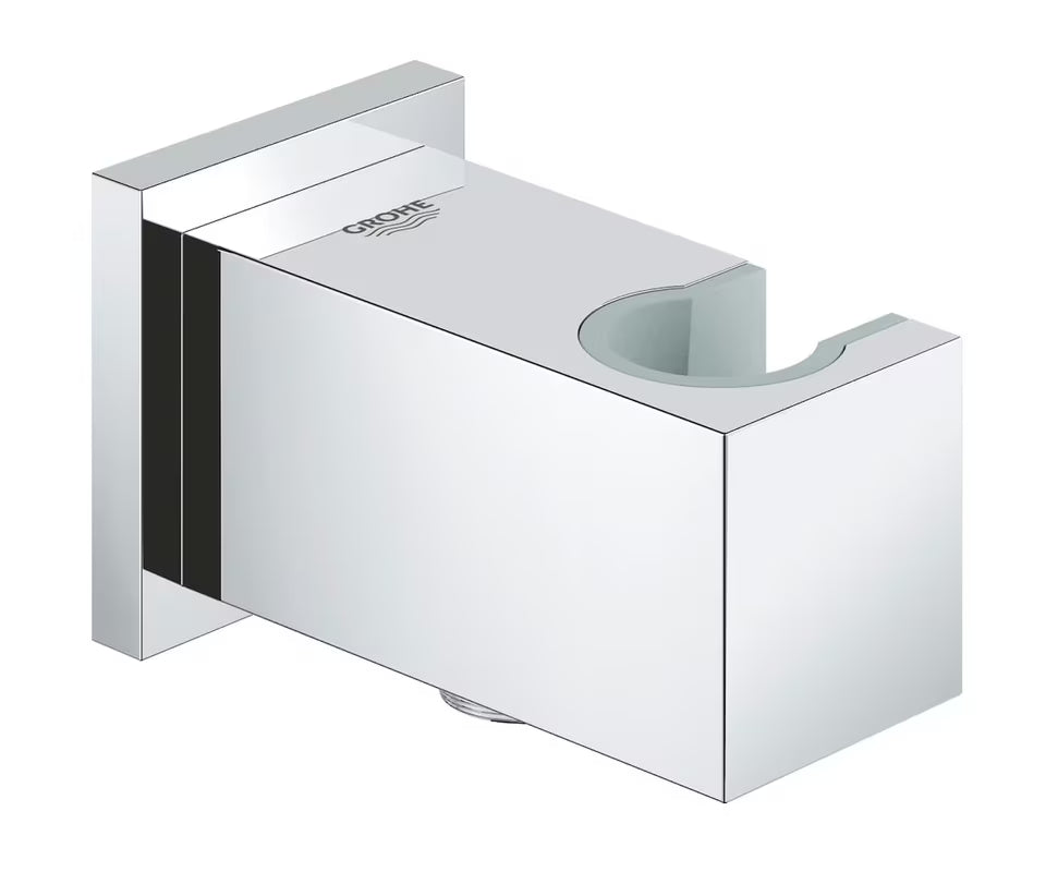Krom priključek za tuš cev Grohe Euphoria Cube z držalom za prho v oglati izvedbi