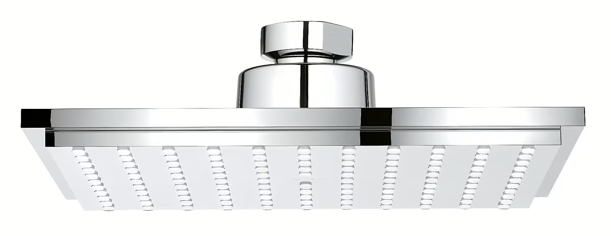 Kvadratna nadglavna prha Grohe Euphoria Cube 150 v krom izvedbi z načinom Rain