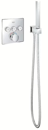 Kromirani priključek za tuš cev Grohe Euphoria Cube s držačem tuša četvrtastog dizajna