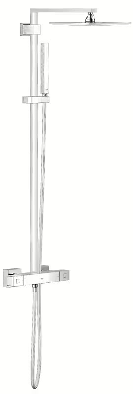 Tušni sistem Grohe Euphoria Cube XXL 230 s termostatsko armaturo v krom izvedbi.