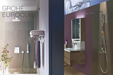 Grohe Euphoria Cube Stick zidna miješalica za kadu tuš set u kromu s ručnim tušem, držačem i crijevom 1 250 mm