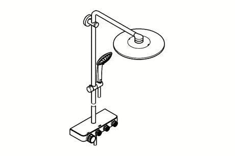 Tušni sistem Grohe Euphoria smartcontrol s termostatom u izvedbi phantom black s nadglavnim i ručnim tušem