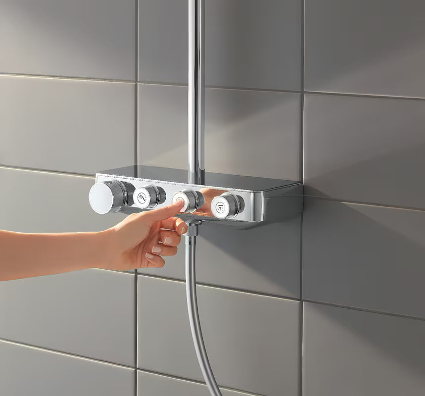 Kromiran tušni sistem Grohe Euphoria smartcontrol s termostatom, nadglavno prho 310 mm in ročno prho