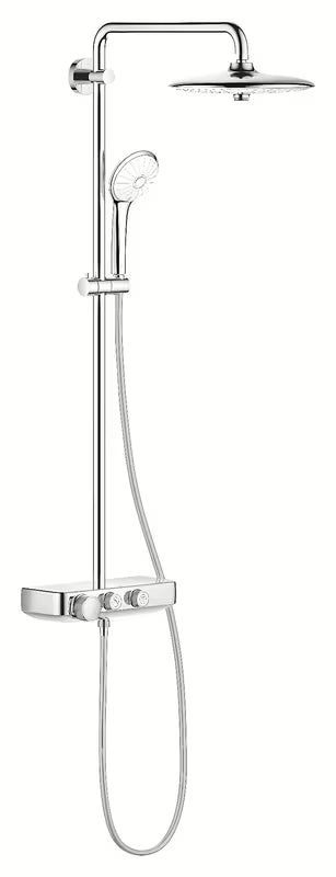 Tušni sistem Grohe Euphoria smartcontrol System v kromu s termostatsko armaturo, z nadglavno in ročno prho