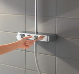 Tušni sistem Grohe Euphoria smartcontrol System v kromu s termostatsko armaturo, z nadglavno in ročno prho