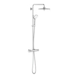 Krom tušni sistem Grohe Euphoria System s termostatsko armaturo z nadglavno in ročno prho