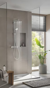 Krom tušni sistem Grohe Euphoria System s termostatsko armaturo z nadglavno in ročno prho