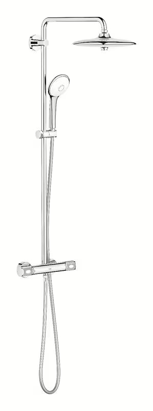 Tušni sistem Grohe Euphoria System s termostatsko armaturo v krom izvedbi z nadglavno in ročno prho