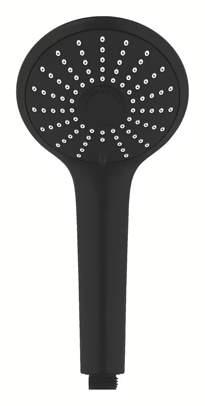 Mat črn tušni sistem Grohe Euphoria System s termostatsko armaturo, nadglavno in ročno prho