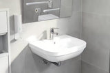 Viseči umivalnik Grohe Euro Ceramic 60 v alpsko beli barvi s prelivom in odprtino za pro armaturo