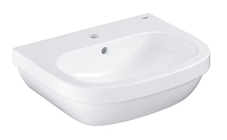 Viseči umivalnik Grohe Euro Ceramic 55 iz bele keramike s prelivom in odprtino pro za armaturo
