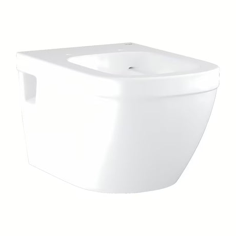 Beli viseča WC školjka Grohe Euro Ceramic Rimless z zadnjim odtokom in globokim izpiranjem