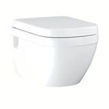 Beli viseča WC školjka Grohe Euro Ceramic Rimless z zadnjim odtokom in globokim izpiranjem