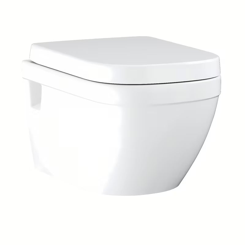 Beli viseča WC školjka Grohe Euro Ceramic Rimless z zadnjim odtokom in globokim izpiranjem