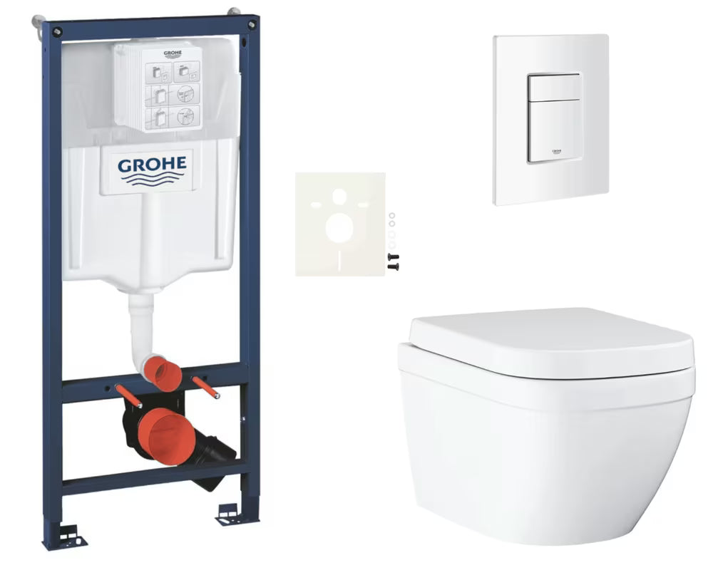 Viseči WC set Grohe Euro Ceramic s instalacijskim modulom Rapid SL, tipkom i sjedalom mehko Zapiranje Soft Close
