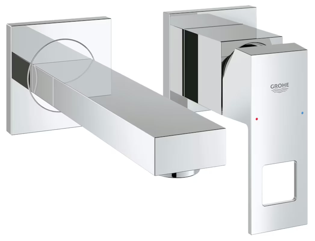 Kromiran podometna armatura za umivalnik Grohe Eurocube v oglati izvedbi