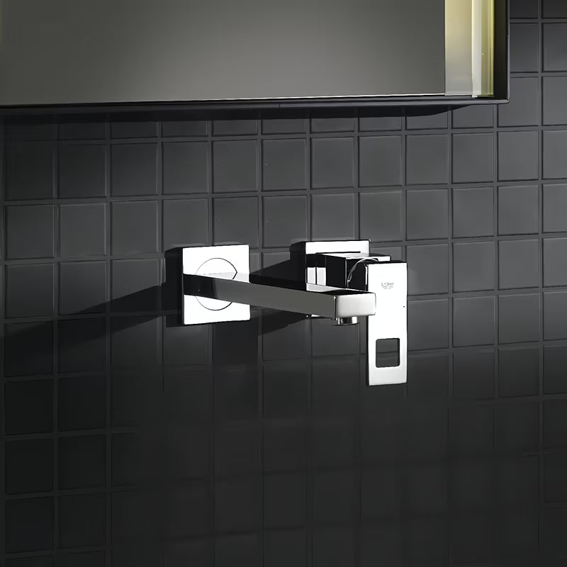 Kromiran podometna armatura za umivalnik Grohe Eurocube v oglati izvedbi
