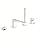 Kromirana armatura za kad Grohe Eurocube s tuš setom in ročno prho Euphoria Cube+.