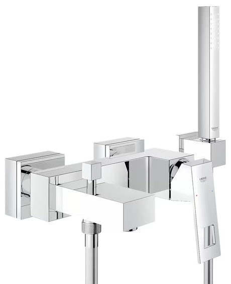 Grohe Eurocube armatura za kad v kromu s tuš setom in preklopnikom pro prho in polnjenje kadi