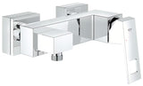 Kromiran enoročna stenska armatura za tuš Grohe Eurocube v oglati izvedbi