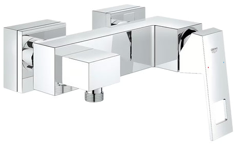 Kromiran enoročna stenska armatura za tuš Grohe Eurocube v oglati izvedbi