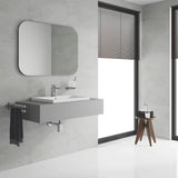 Kromirana enoročna armatura za umivalnik Grohe Eurocube z oglato zasnovo in tehnologijo Grohe EcoJoy