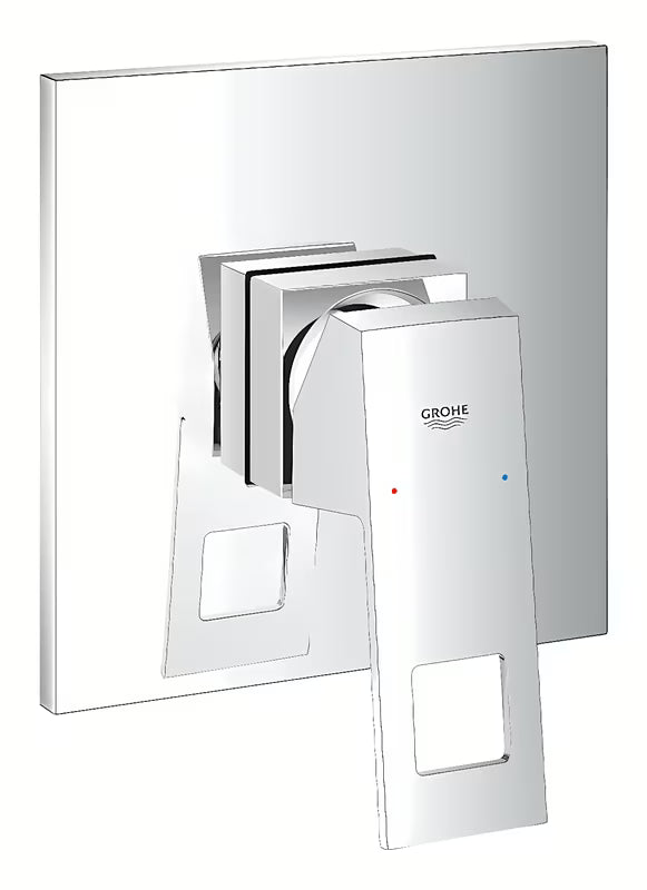Podometna enoročna armatura za tuš Grohe Eurocube v krom izvedbi s kovinsko ploščo in ročico