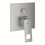 Podometna pršna in armatura za kad Grohe Eurocube supersteel z ročico in 3-smernim preklopnikom