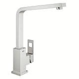 Kuhinjska enoročna armatura Grohe Eurocube z visokim izlivom v izvedbi supersteel