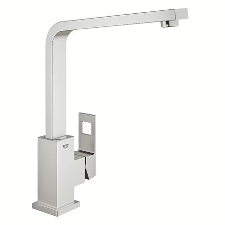 Kuhinjska enoročna armatura Grohe Eurocube z visokim izlivom v izvedbi supersteel