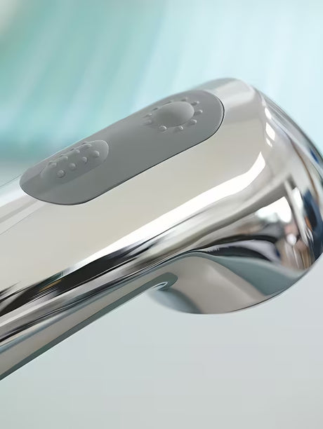 Kromirana armatura za pomivalno korito Grohe Eurodisc z izvlečno prho z vrtljivim izlivom