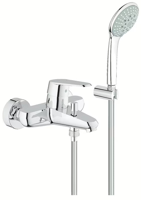 Kromirana stenska armatura za kad Grohe Eurodisc s tuš setom