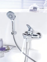Kromirana stenska armatura za kad Grohe Eurodisc s tuš setom