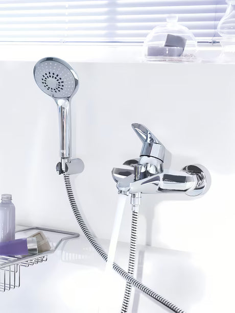 Kromirana stenska armatura za kad Grohe Eurodisc s tuš setom