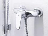 Kromirana enoročna stenska armatura za tuš Grohe Eurodisc Cosmopolitan s tehnologijo Grohe SilkMove