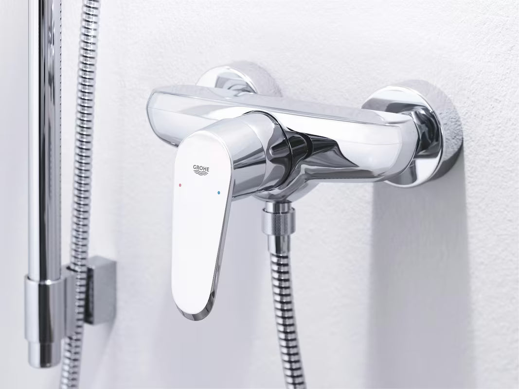 Kromirana enoročna stenska armatura za tuš Grohe Eurodisc Cosmopolitan s tehnologijo Grohe SilkMove