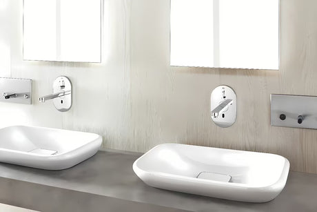 Kromirana podometna senzorska armatura za umivalnik Grohe Eurosmart z infrardečim senzorjem