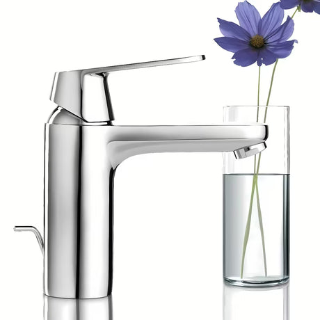 Kromiran armatura za umivalnik Grohe Eurosmart Cosmopolitan z ročnim upravljanjem in odtokom