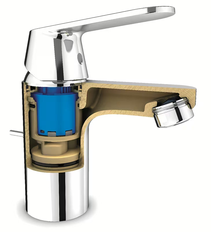 Kromiran armatura za umivalnik Grohe Eurosmart Cosmopolitan z ročnim upravljanjem in odtokom