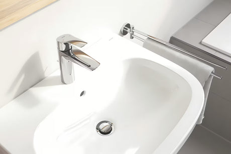 Krom enoročna stoječa armatura za umivalnik Grohe Eurosmart New z odtokom